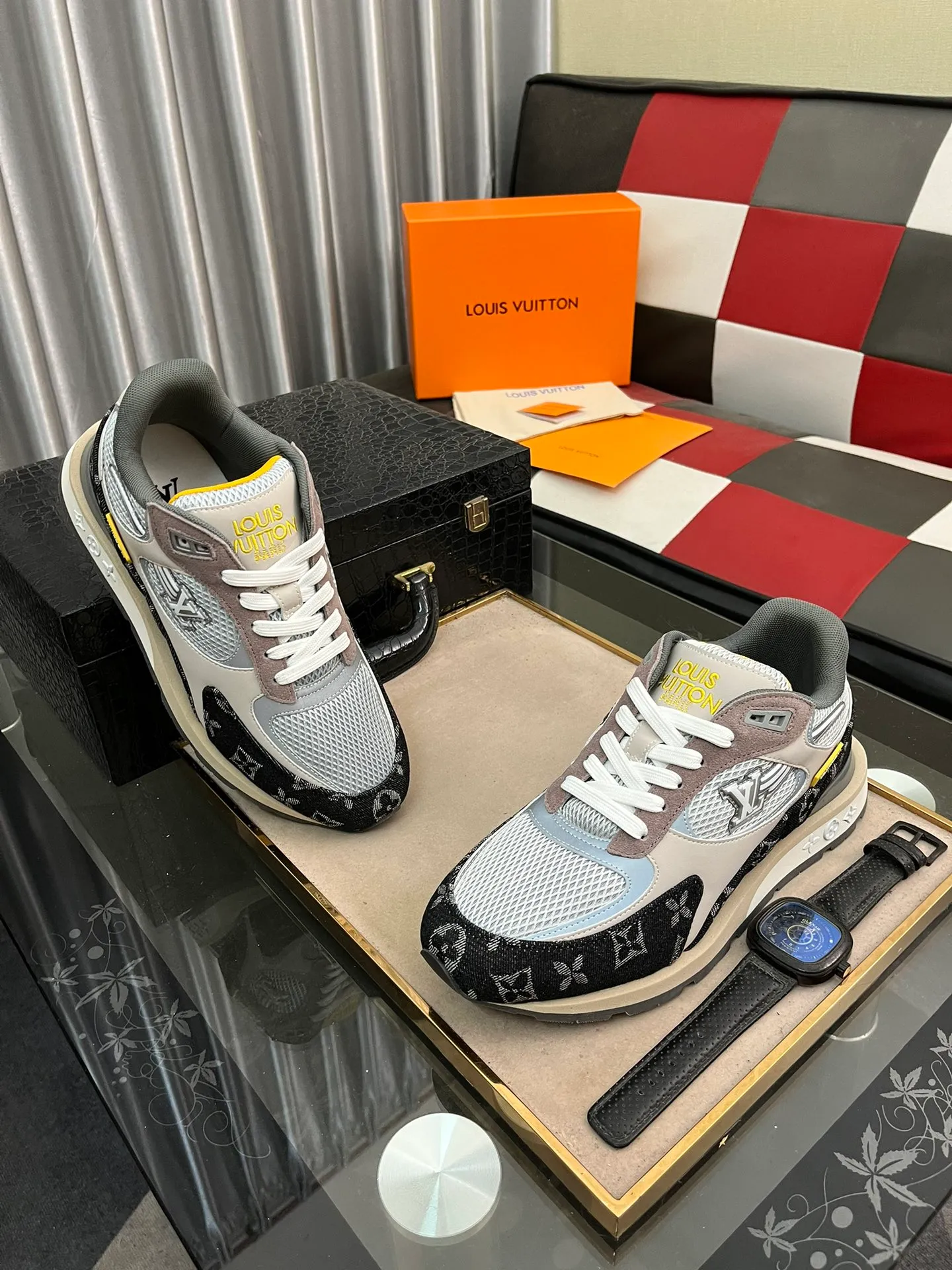 Men's Men's Shoes 💰660⌚️⌚️【LOUIS VUITTON) New 🍀LV Louis Vuitton*——LV classic dad shoes trendy shoes! Made of imported original soft calf leather, imported fly woven lining. Original wear-resistant rubber outsole! High quality products! Code number: 38-44